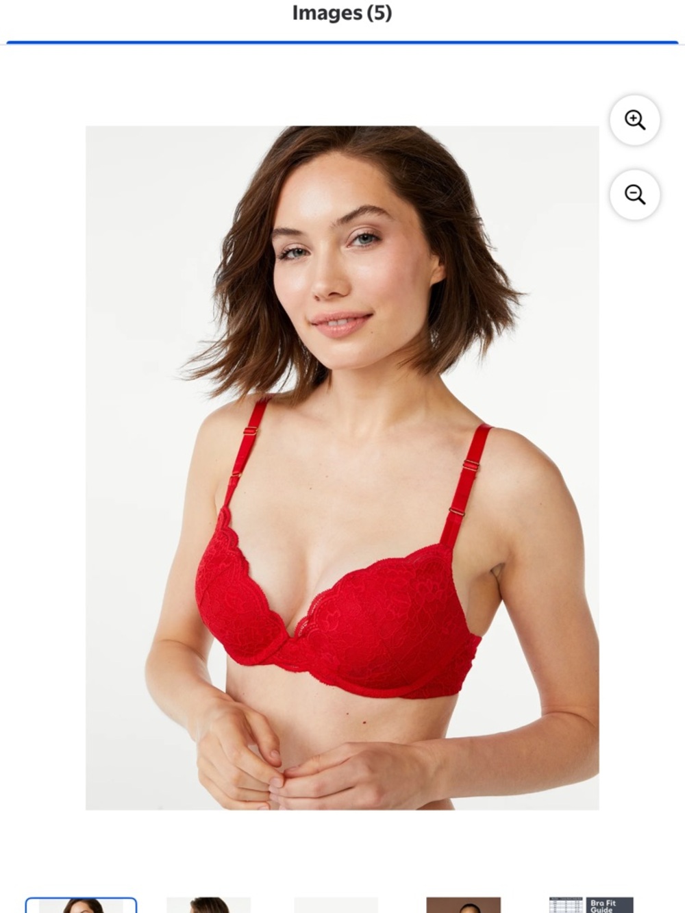 Sheer Lace Push-Up Bra in Red — Women Intimates